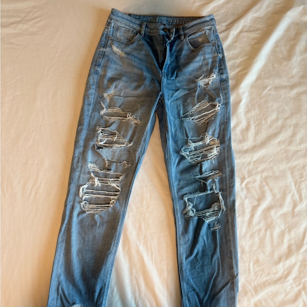 American Eagle Outfitters Ripped Light Blue Skinny Jeans